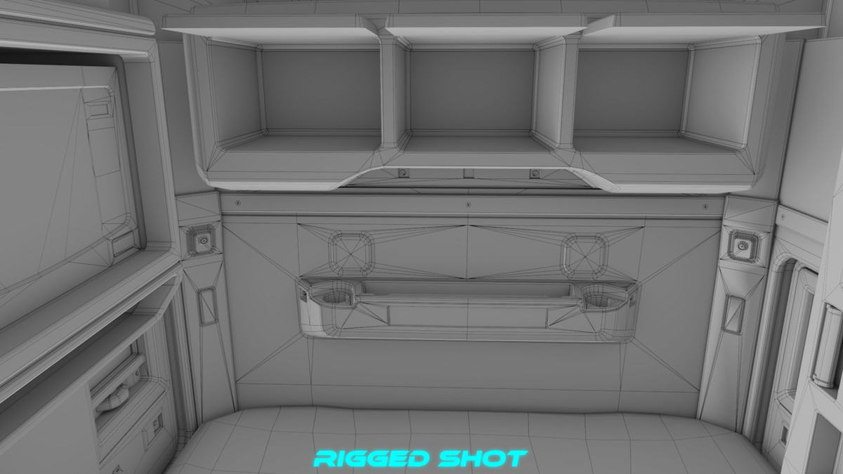 Heavy Truck Chassis 05 White Interior URP HDRP Textures