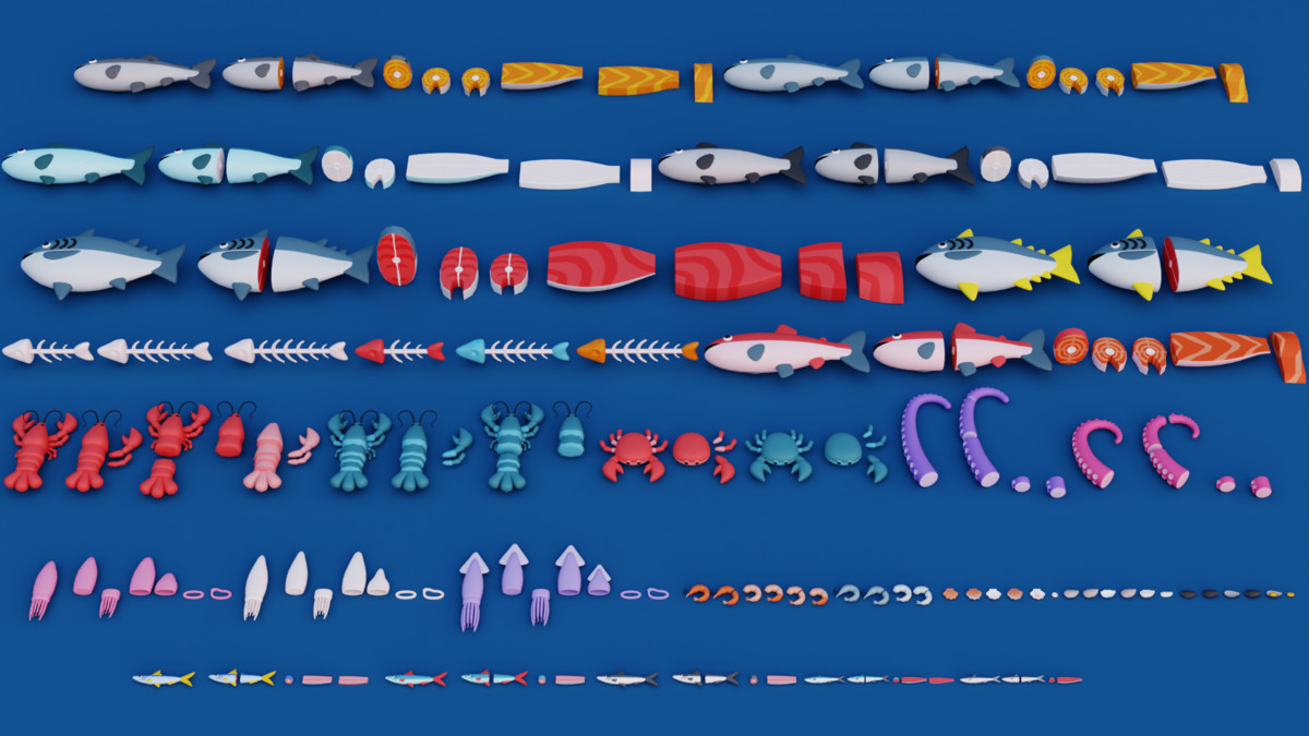 Cartoon Fish & Seafood Pack