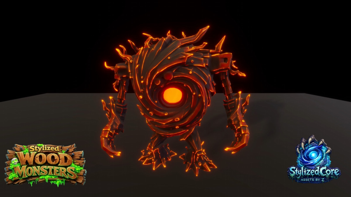 Wood Monsters Pack 1 – 4 Stylized Animated Creatures (LOD + Skins)