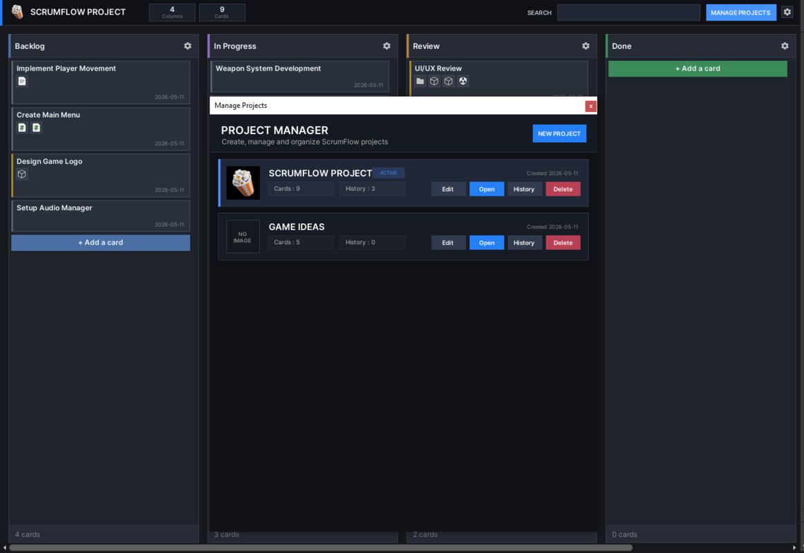 ScrumFlow - Professional Kanban Board System