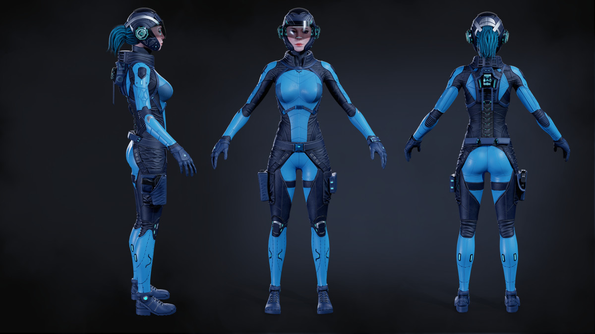 Sci-Fi Operative Woman – Modular Game Character