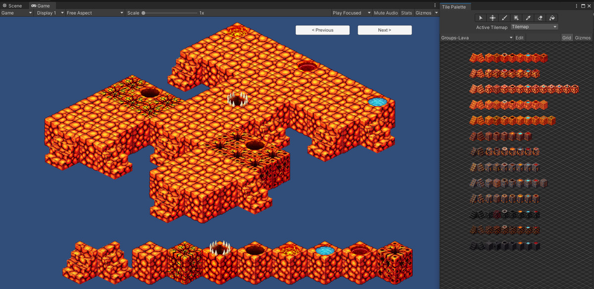 2D Isometric Modular Tileset – Grass & Lava