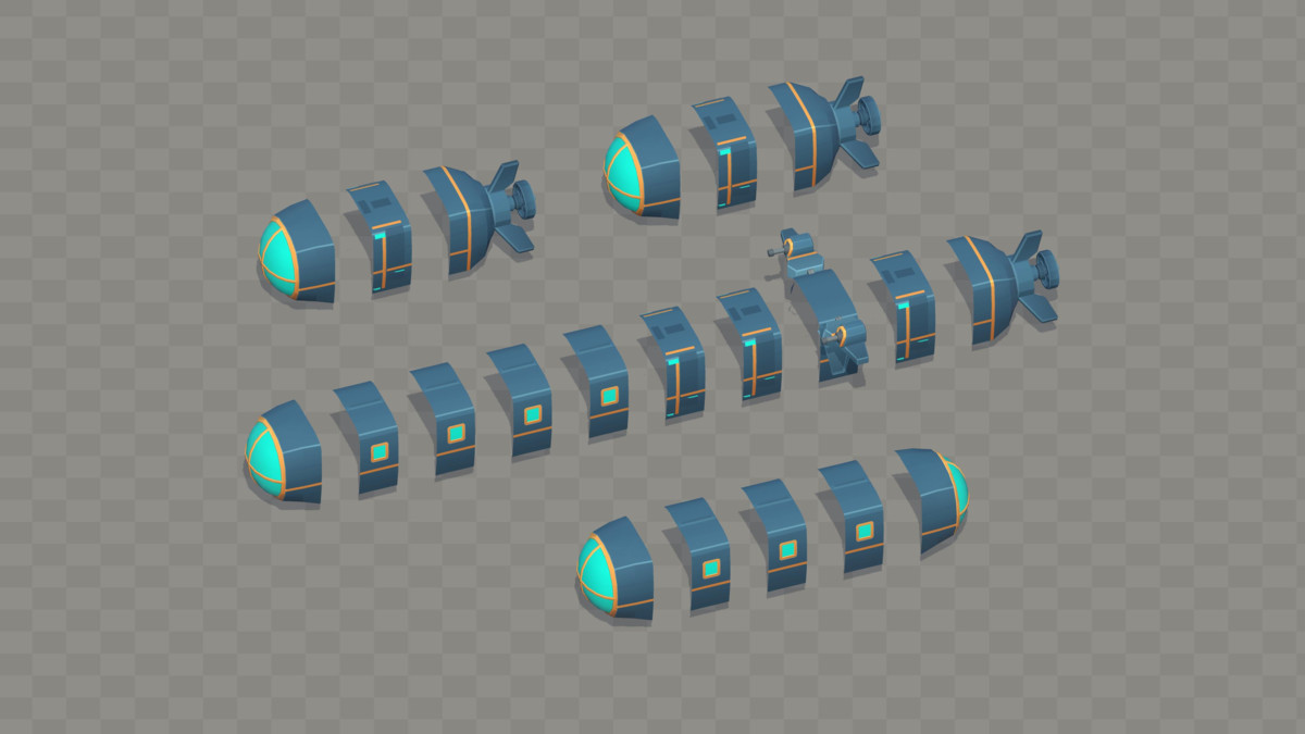 Low Poly Sci-Fi Modular Vehicle