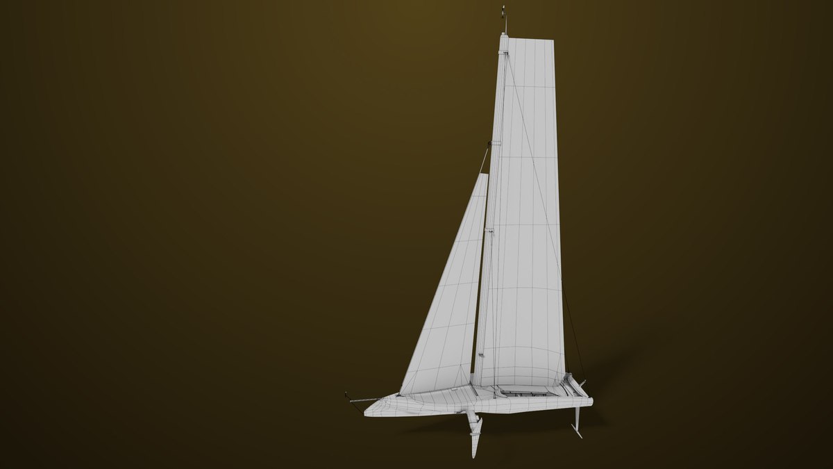 Yacht Hydrofoil Sailing Boat 01 Black URP HDRP Textures