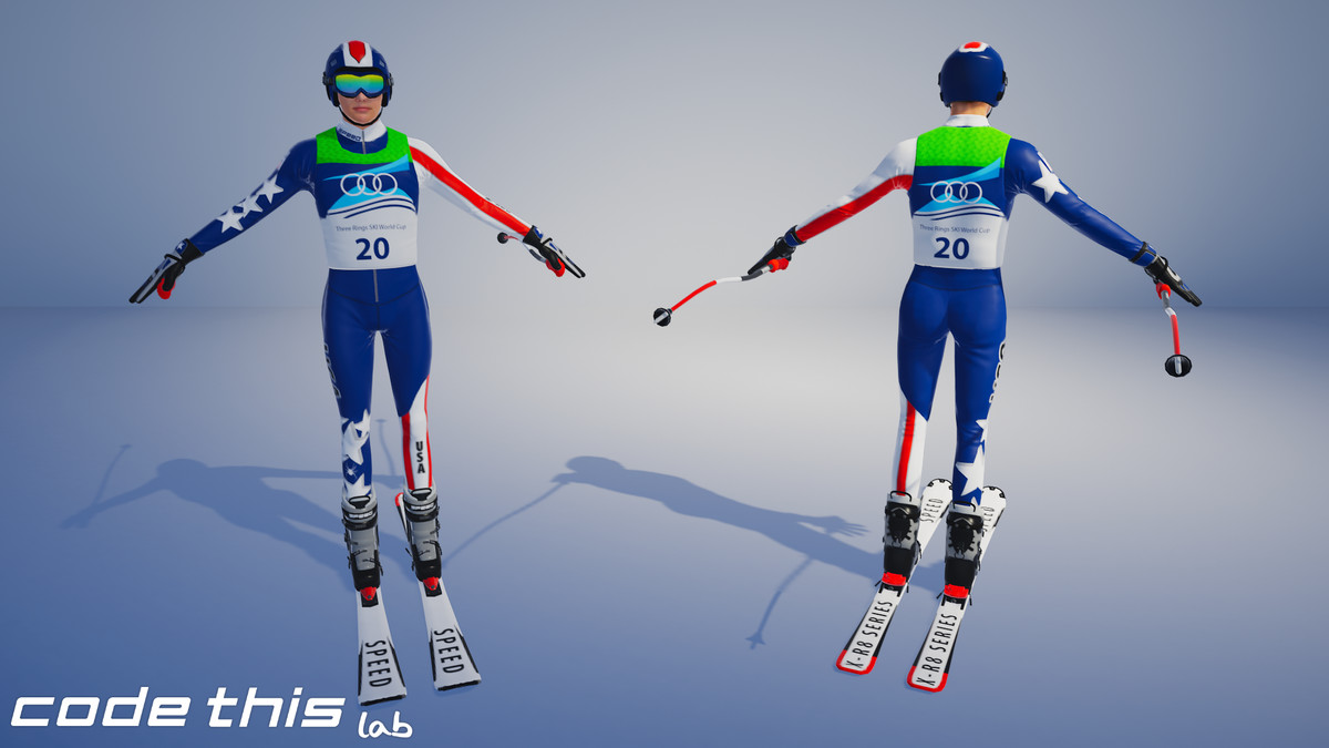 Female Skier Animated