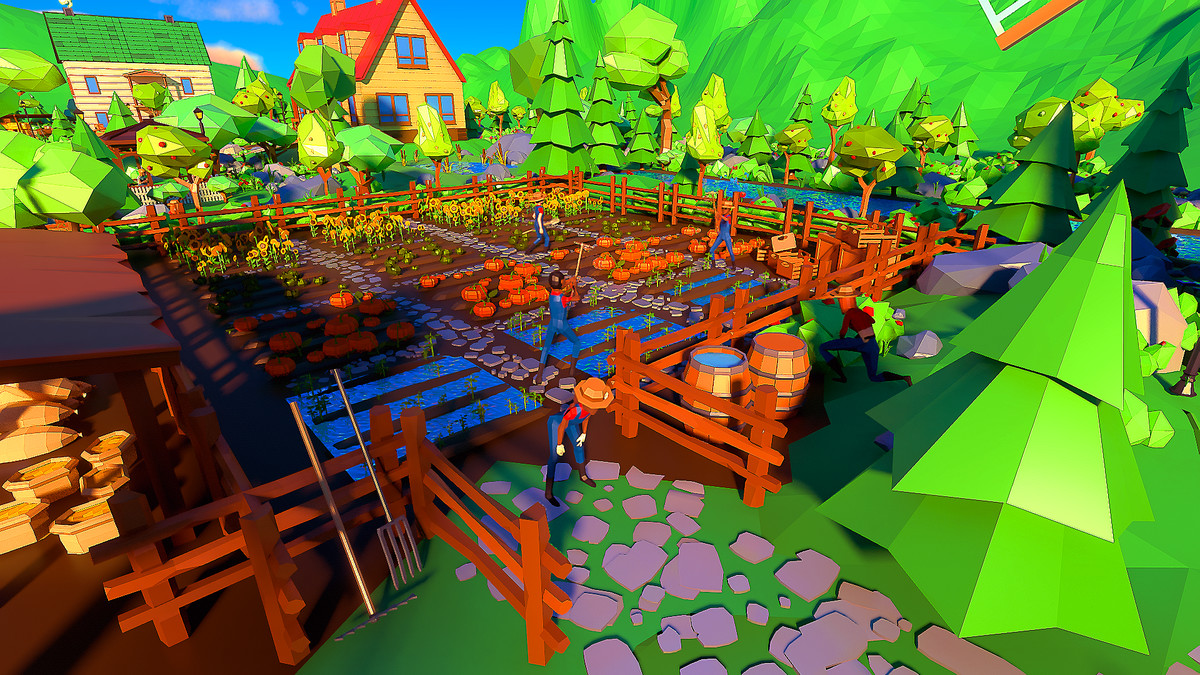 Low Poly Farm. HappyLifeville