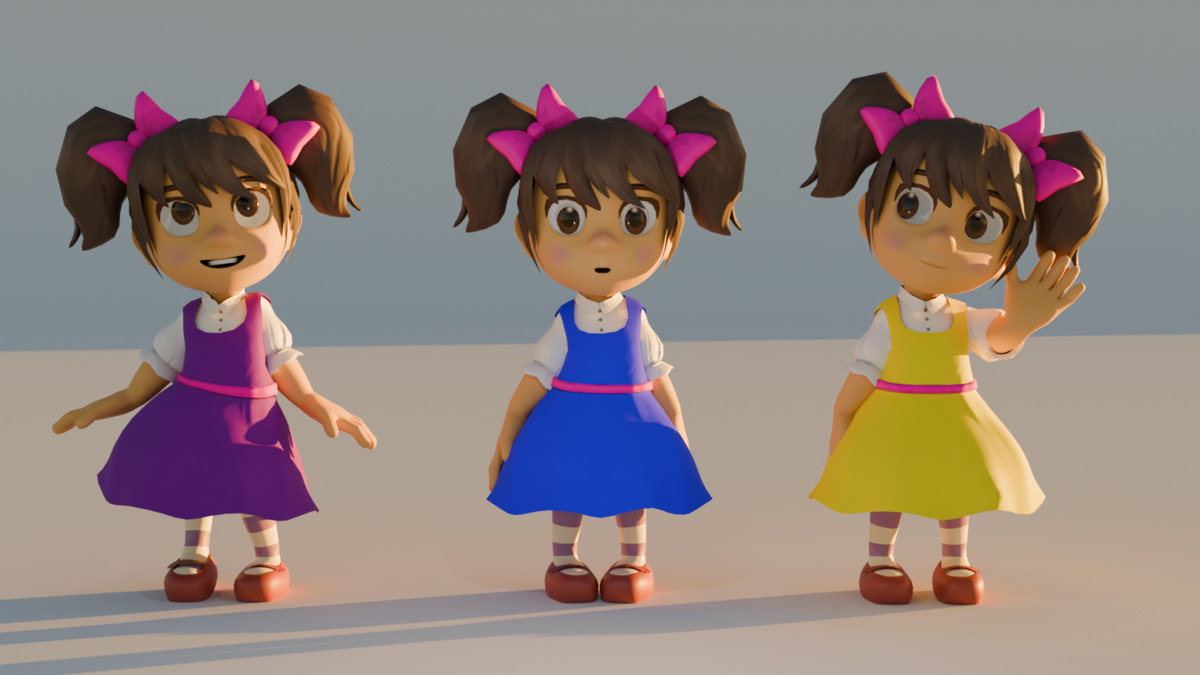 Cute and Creepy Girl Pack 3D