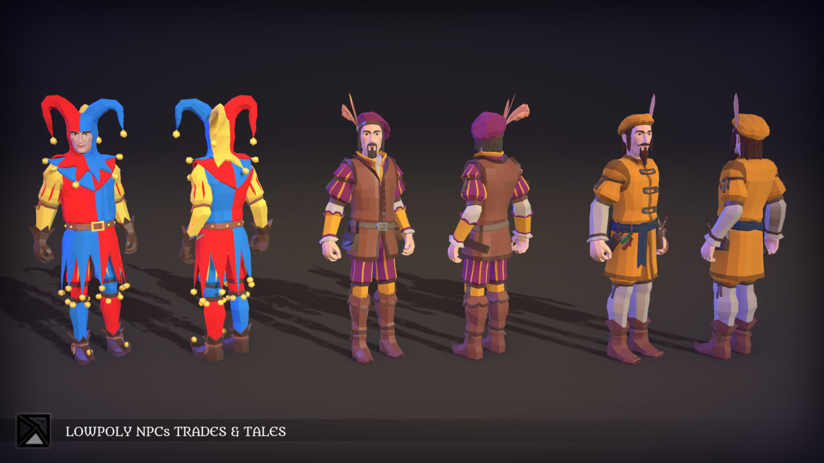 Lowpoly NPCs Bundle MEDIEVAL FANTASY SERIES