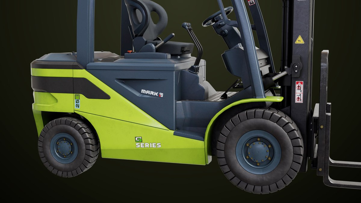 Forklift Truck03 Green URP HDRP Textures