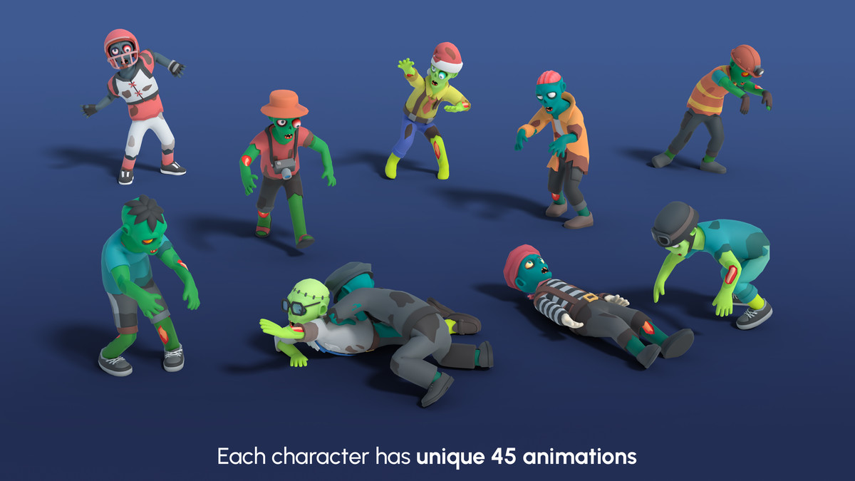 Zombies Mini - Low Poly Animated Pack