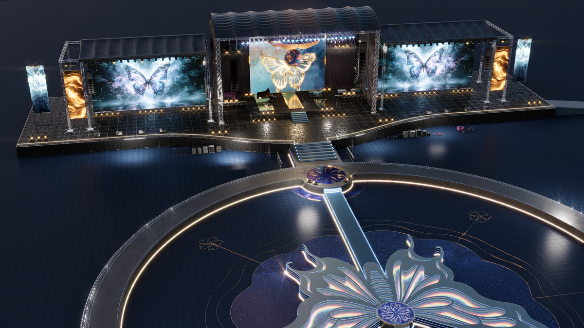 Big Butterfly Concert Arena Stage Venue Modular 3D Model