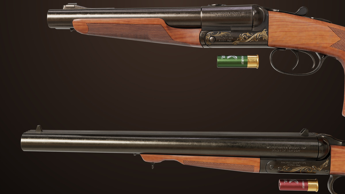 Small Medium Shotgun Black Single Mat URP HDRP Textures