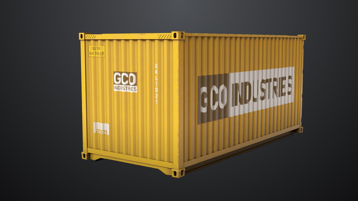 5 Cargo Container 20ft Single Mat URP HDRP Textures