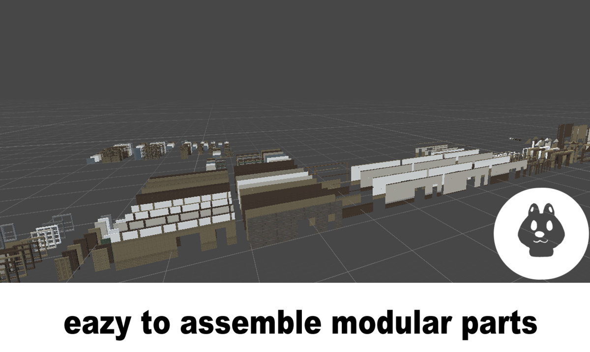 pixel horror abandoned rural school(Modular)