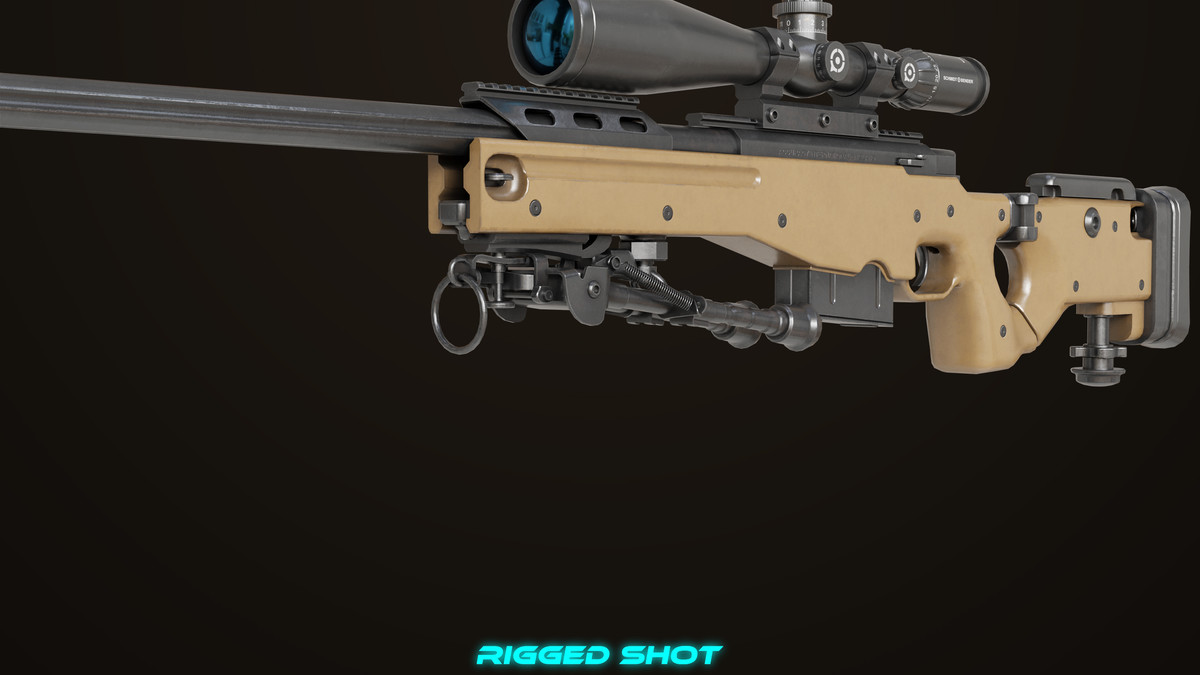 Sniper Rifle 03 Sandal URP HDRP Textures