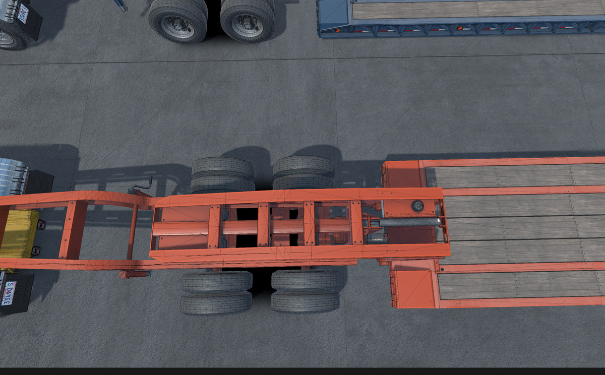 80s Cabover Truck with lowboy trailer