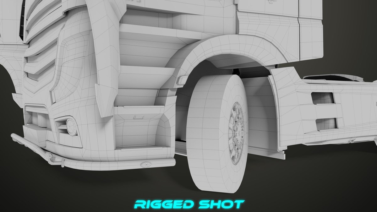 Heavy Truck Chassis 03 With Interior URP HDRP Textures