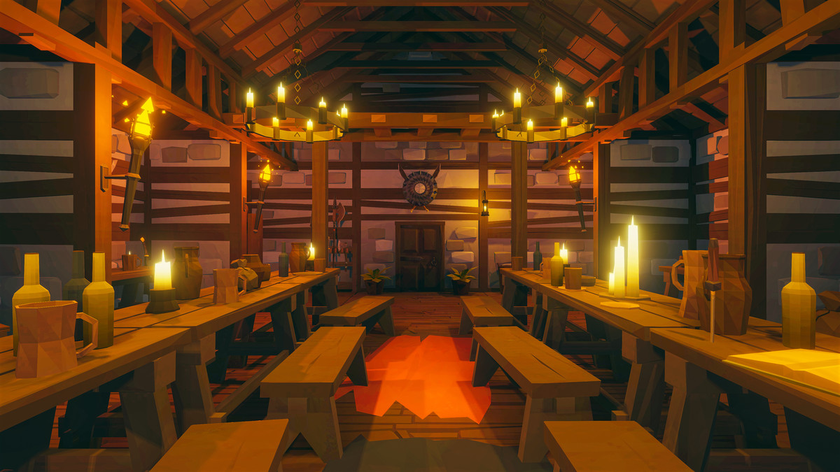 Low Poly Medieval Interior and Constructions