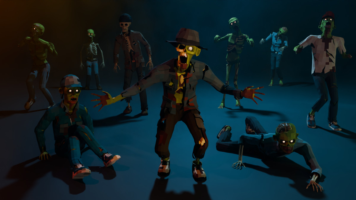 Zombie Man Modular Pack Low-Poly Stylized