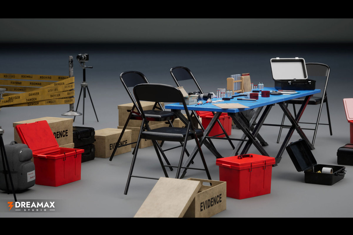 Crime Scene Props - Forensic Evidence Kit, Body Bag, Police Tape & Investigation