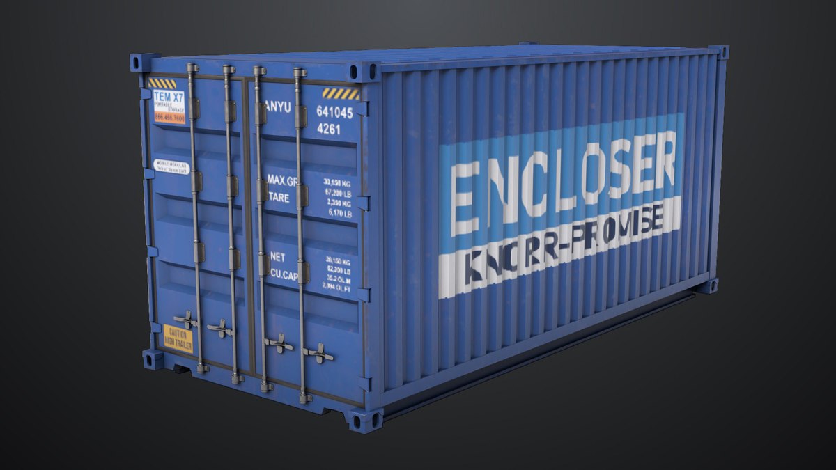 5 Cargo Container 20ft Single Mat URP HDRP Textures