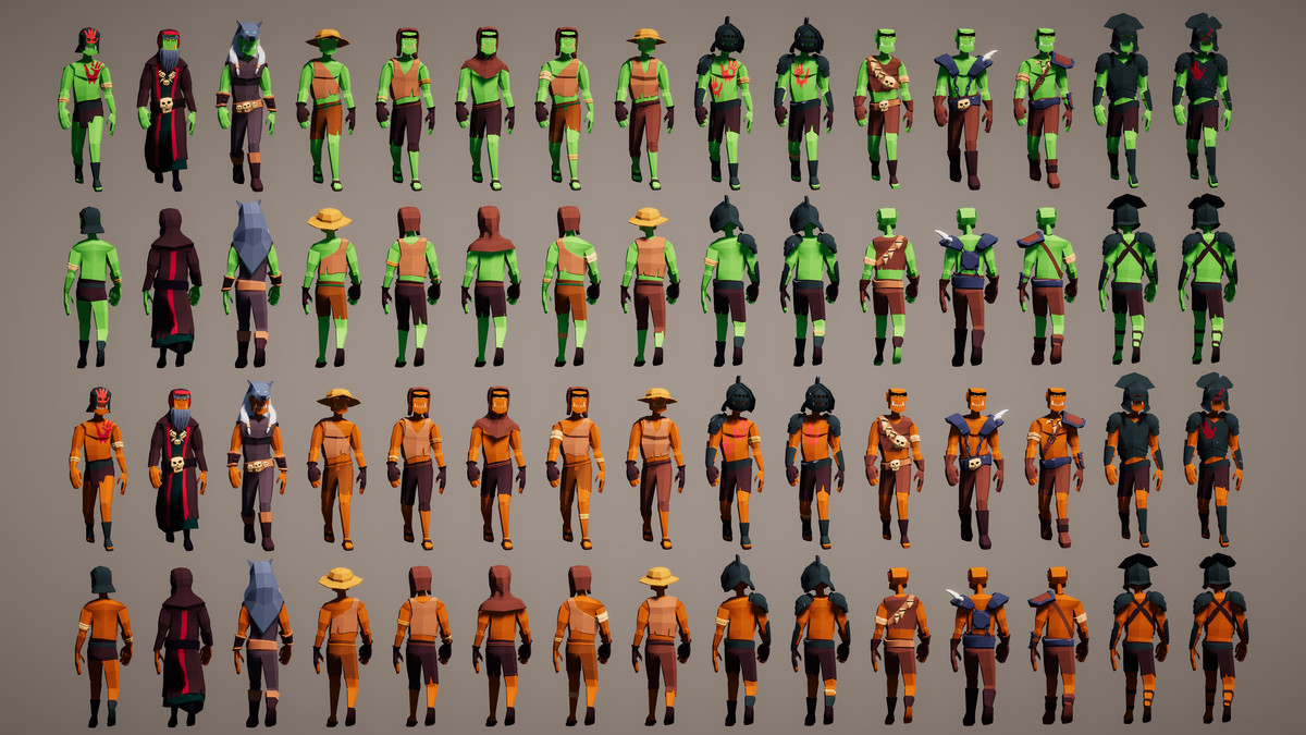 3D Characters Lowpolly Bundle 6