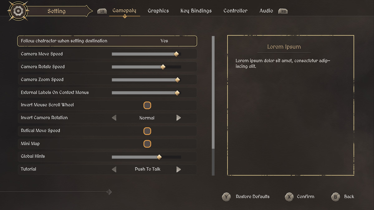 Fantasy RPG GUI