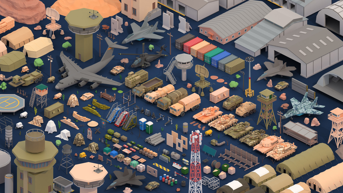 Military 2 - Low Poly 3D Models Pack