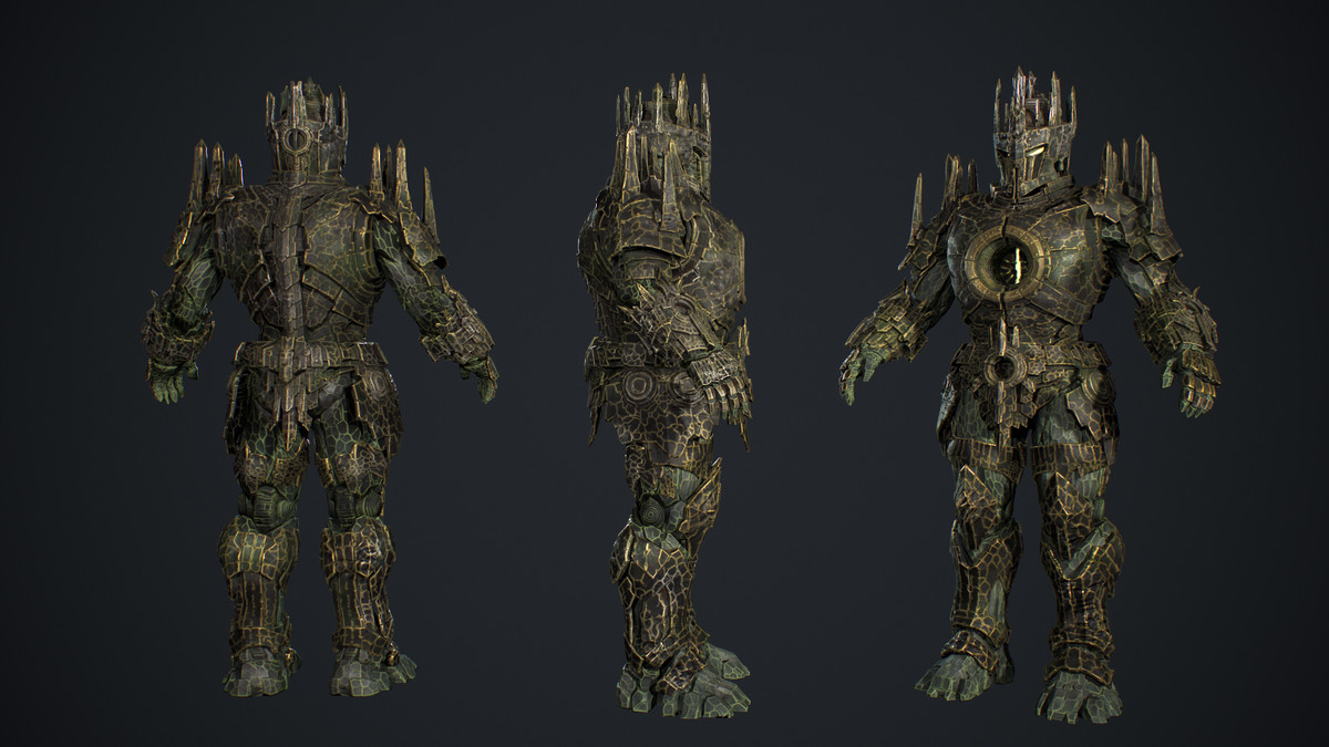 Armored Stone Golem - Dark Fantasy Boss