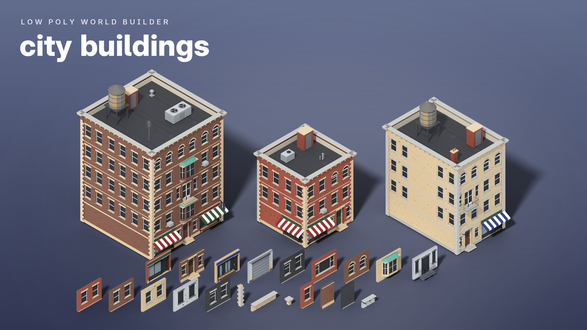 Low Poly World Builder – Cities, Suburbs & Nature