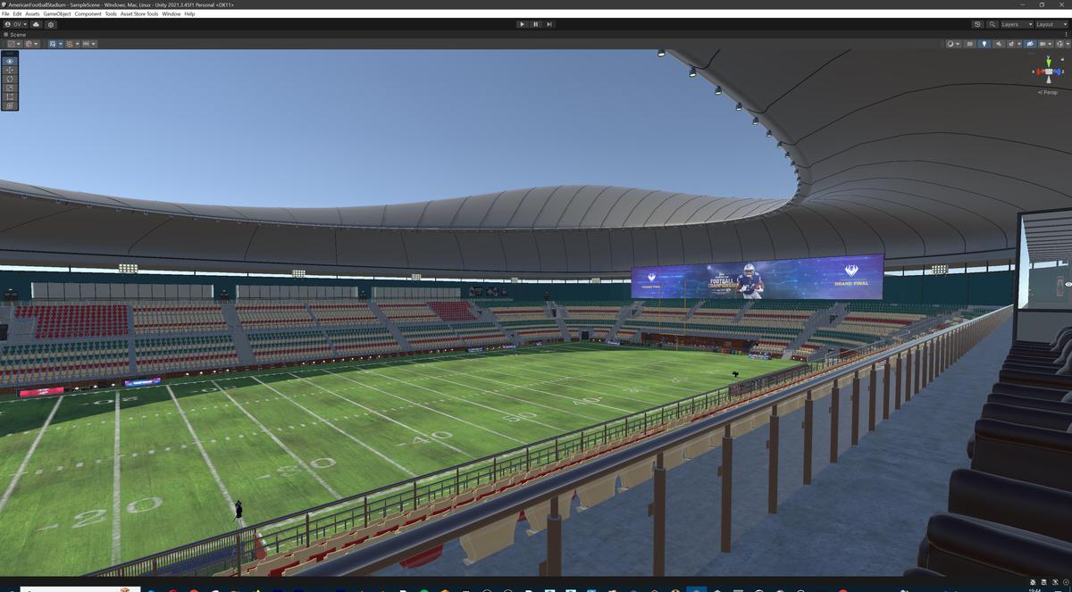 Modular American Football Stadium 3d Environment - Exterior, Interior, Props
