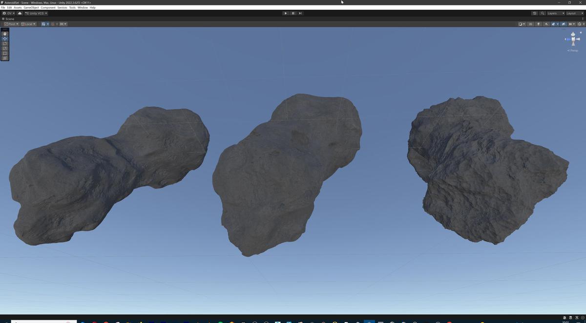 Detailed Asteroids Set: 3 high-poly Assets