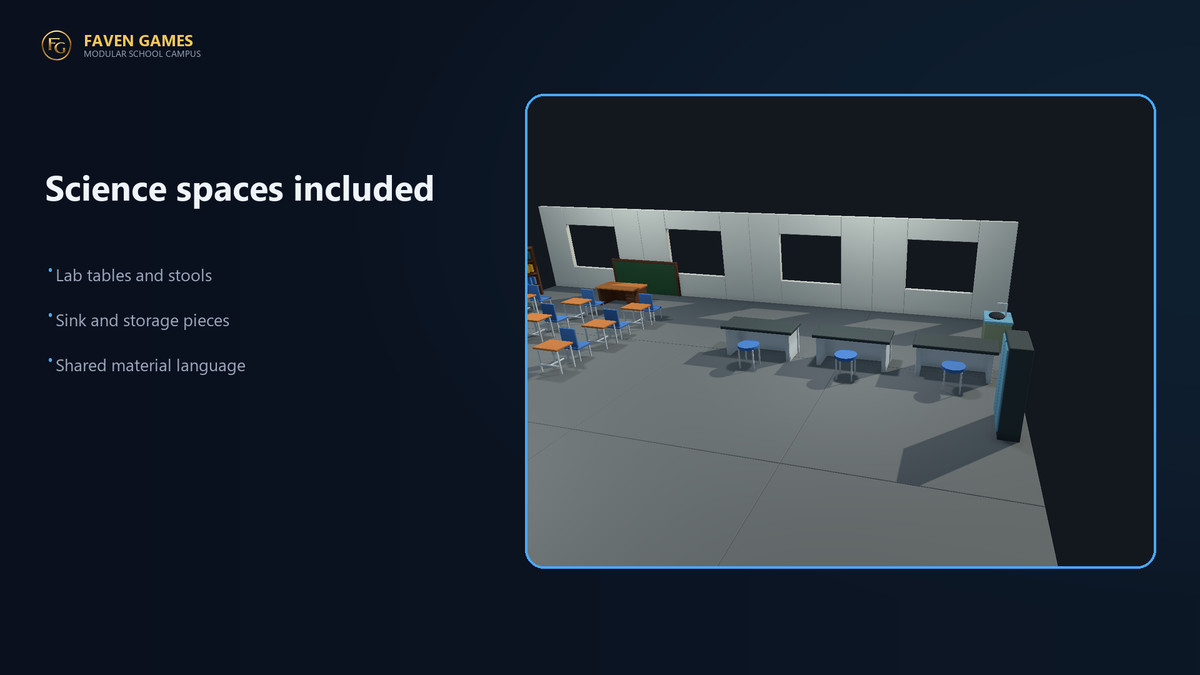 Modular School Campus - Stylized Environment Kit