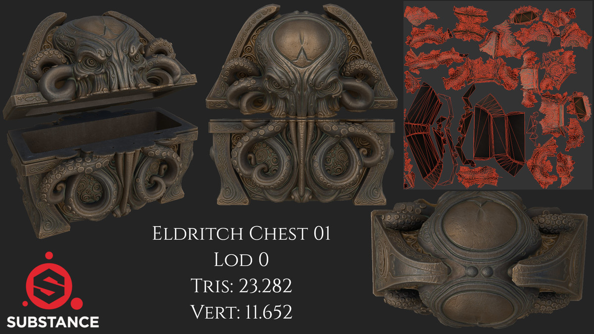 6 Treasure Chests - Eldritch Themed - Dark Fantasy