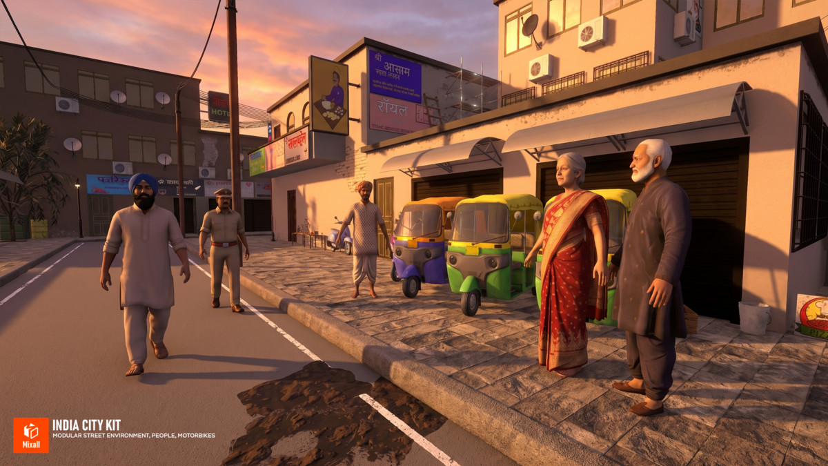 India City Kit - Modular Street Environment, People, Motorbikes