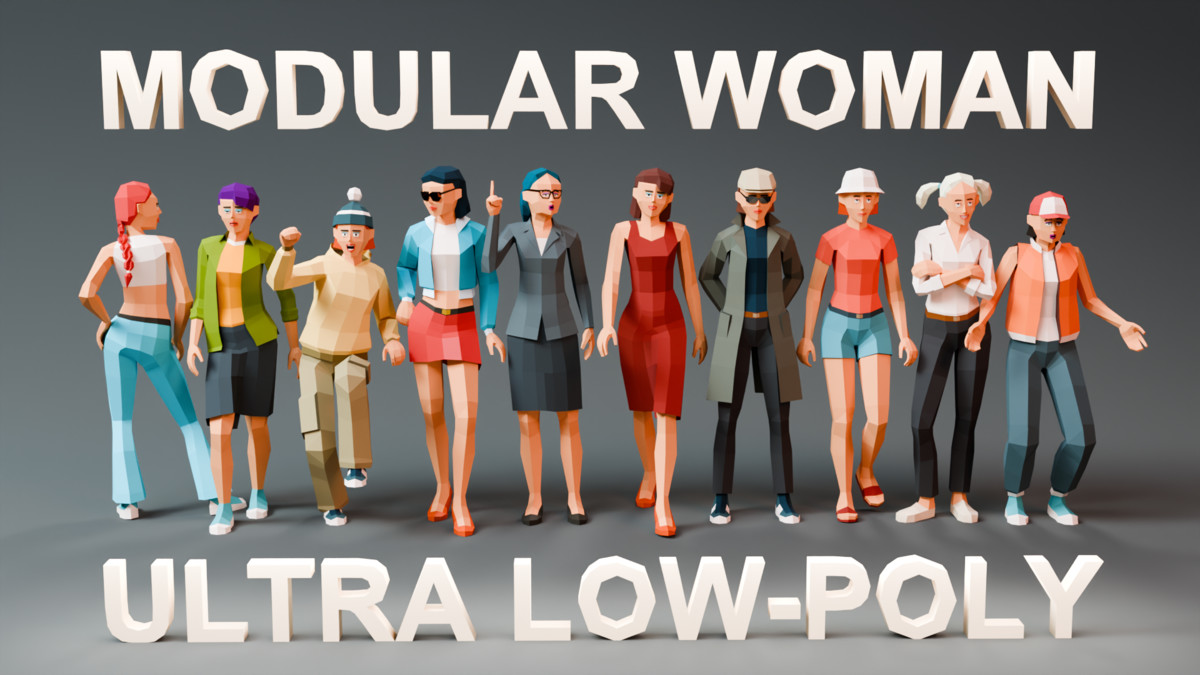 Modular Woman Ultra Low-Poly