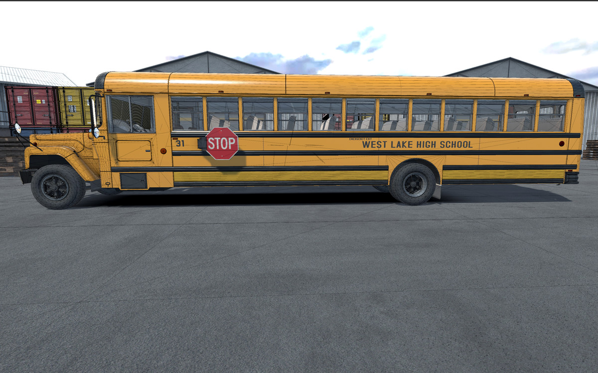 80s generic american school bus