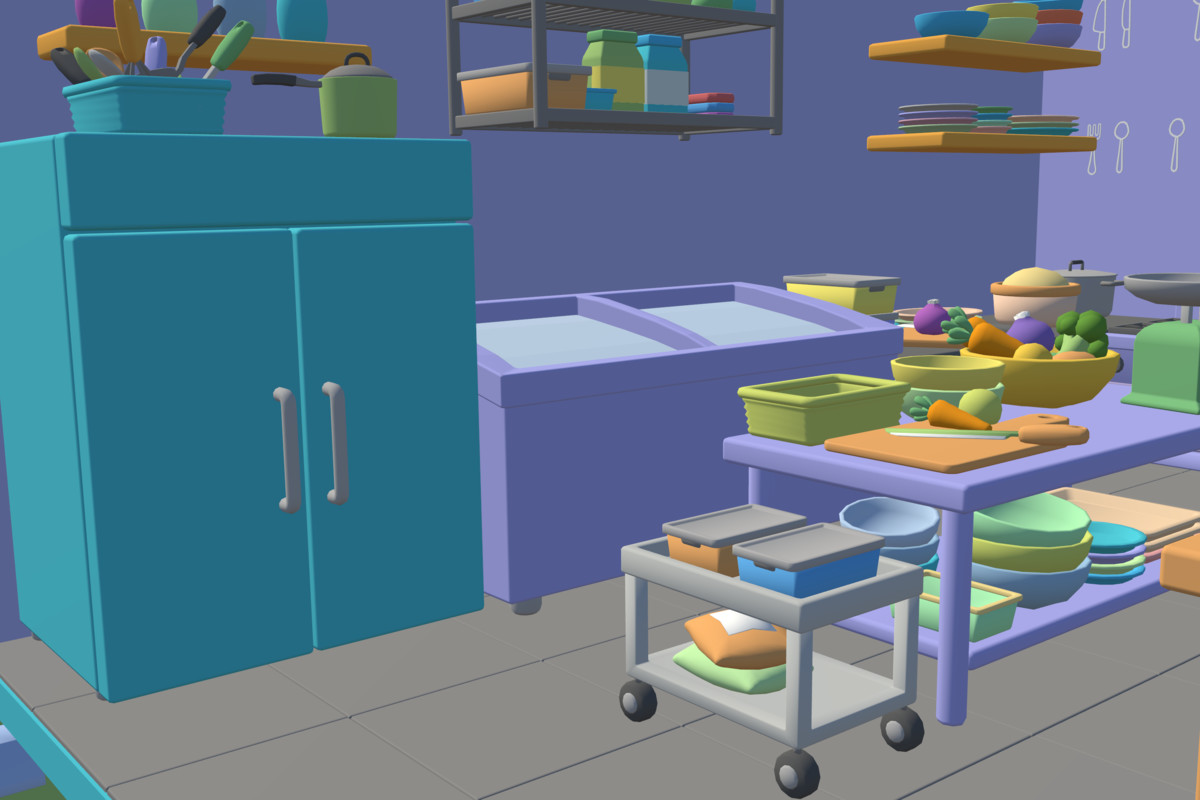 Cute Low Poly Kitchen Pack - Colorful Interior Props