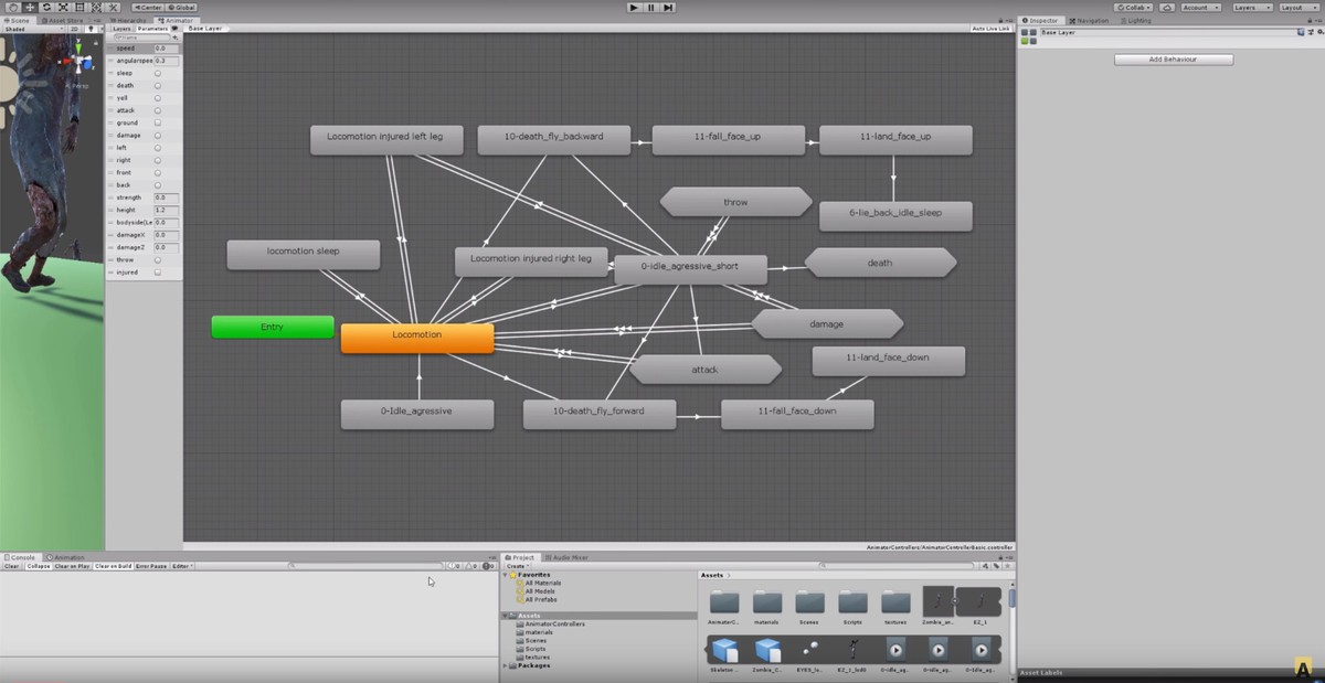 Zombie Animation Root Motion Basic Pack