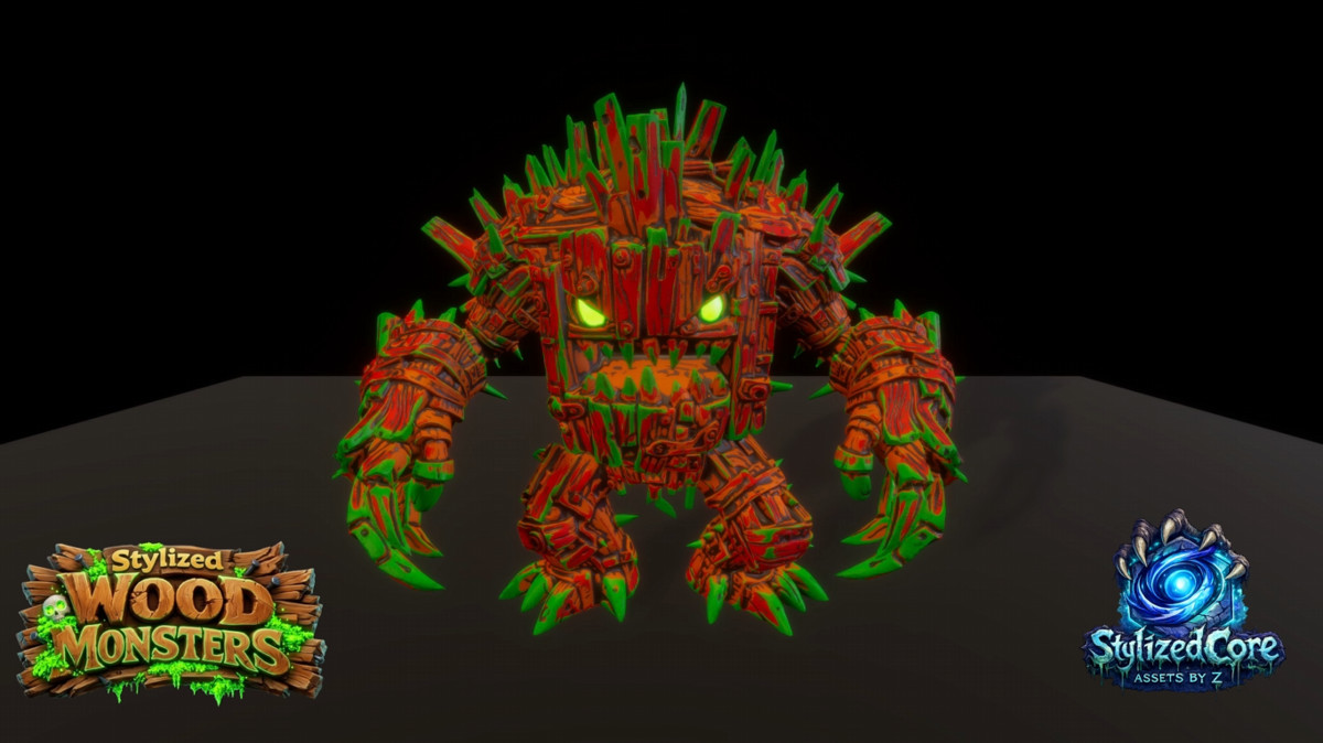 Wood Monsters Pack 1 – 4 Stylized Animated Creatures (LOD + Skins)