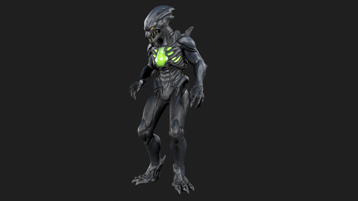 Alien Spitter – Sci-Fi Ranged Enemy (Rigged Game Ready Character)