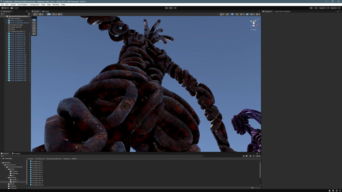Bio Lines: Gut Woman, a Humanoid Character for horror games