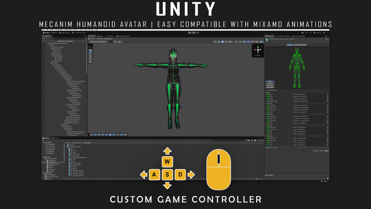 3 in 1 - Stylized Character Pack - Maid Mary - White Pigeon - Shield Guardian
