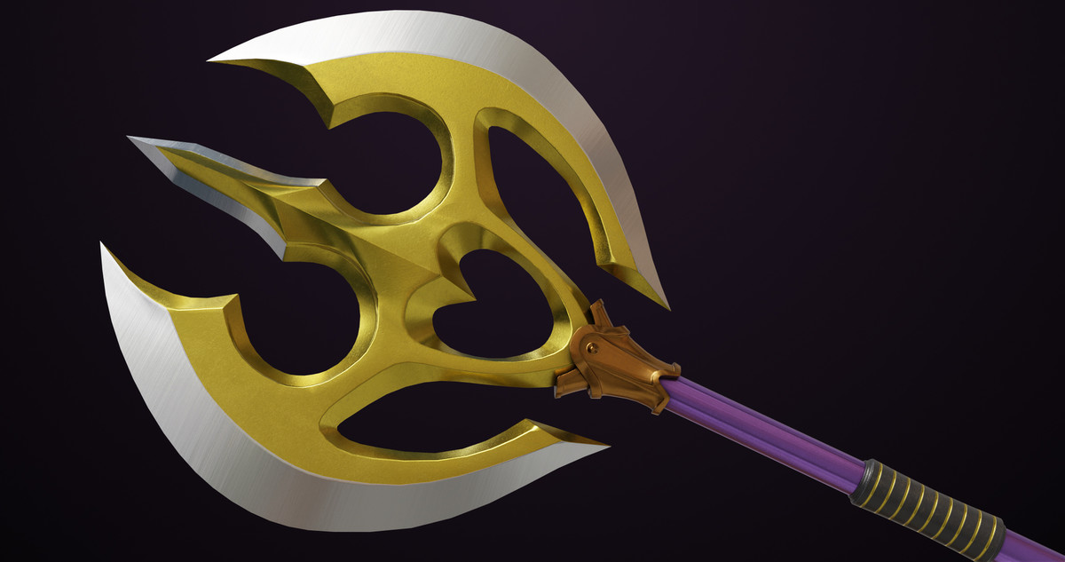 Battle Axe 06 Gold URP HDRP Textures