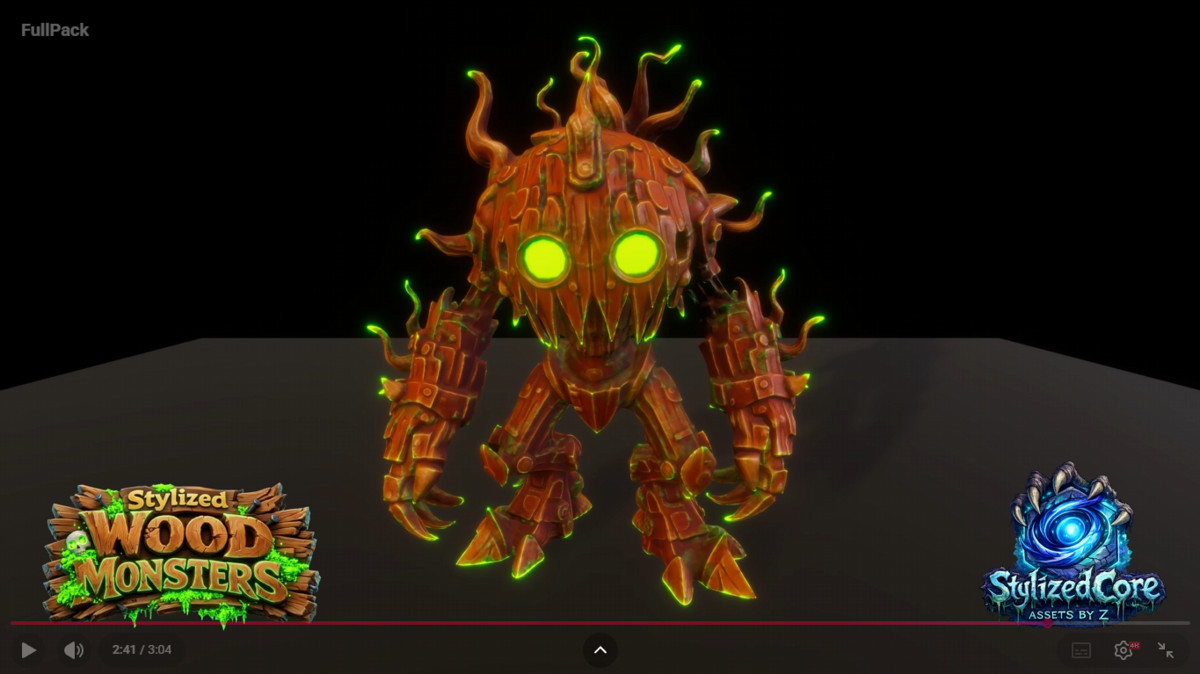 Stylized Wood Monster Pack 2 – Colossus Variant (Animated, LOD, Skins)