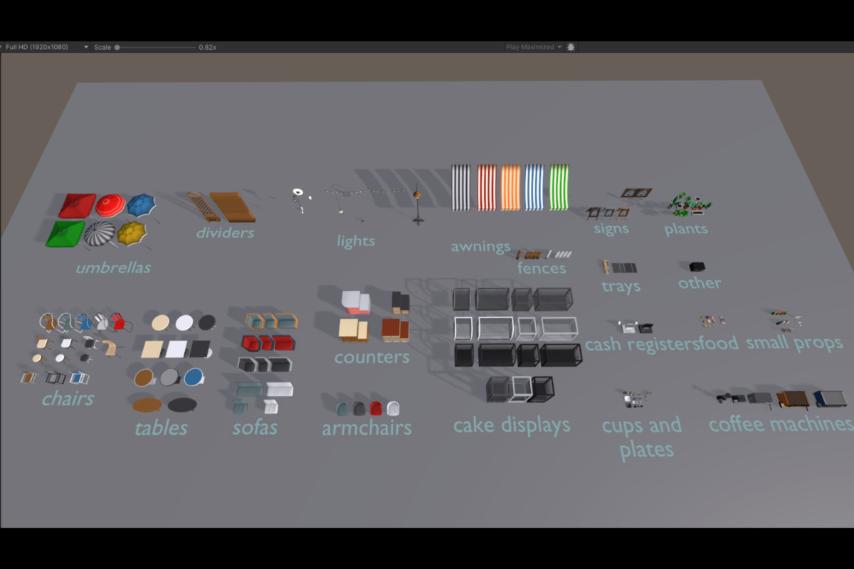 Coffee Shop Low Poly Asset Pack