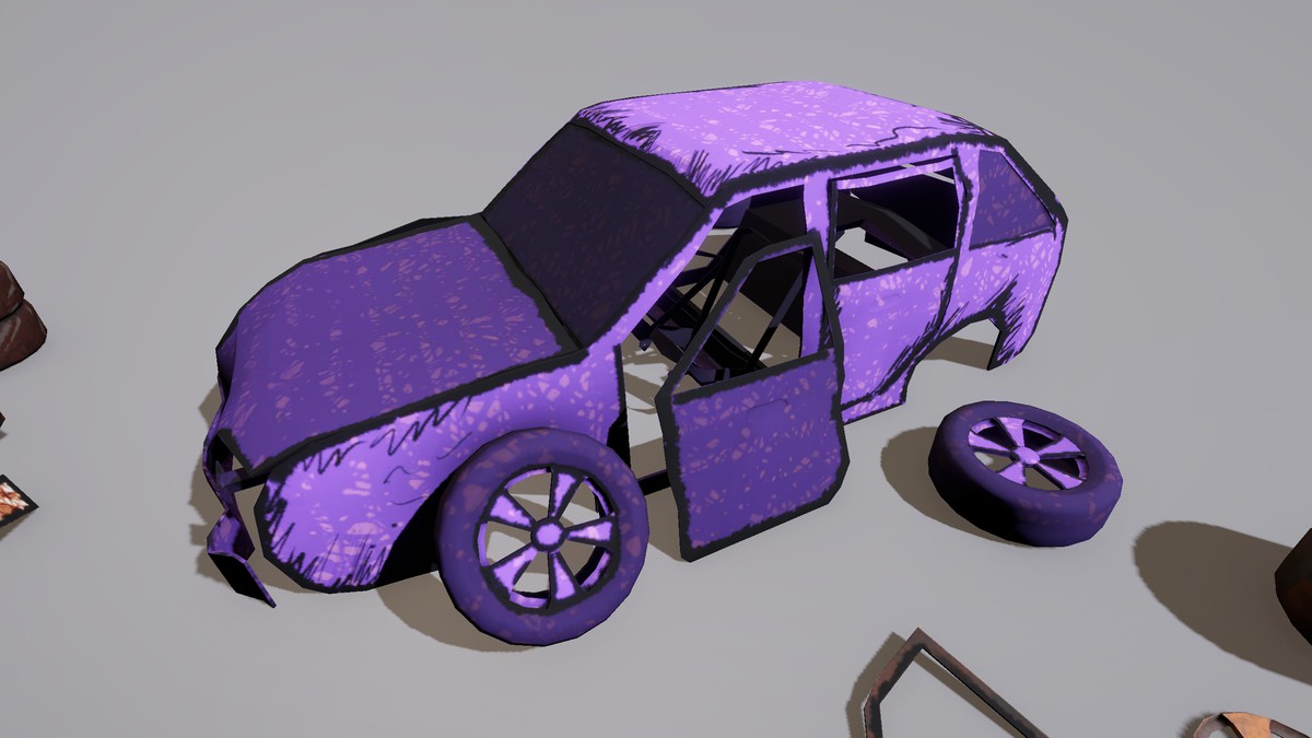 Broken Cars 3D : Hand drawn style