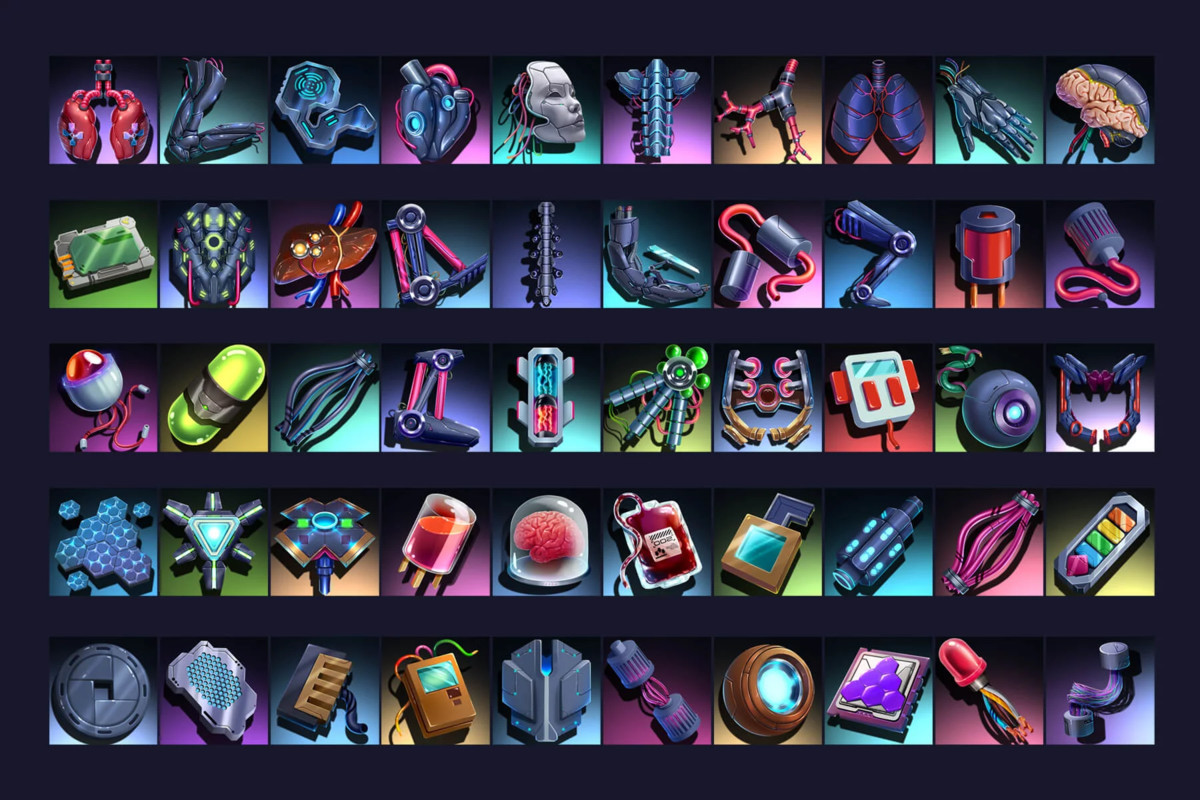 2700 Cyberpunk RPG Icons Pack