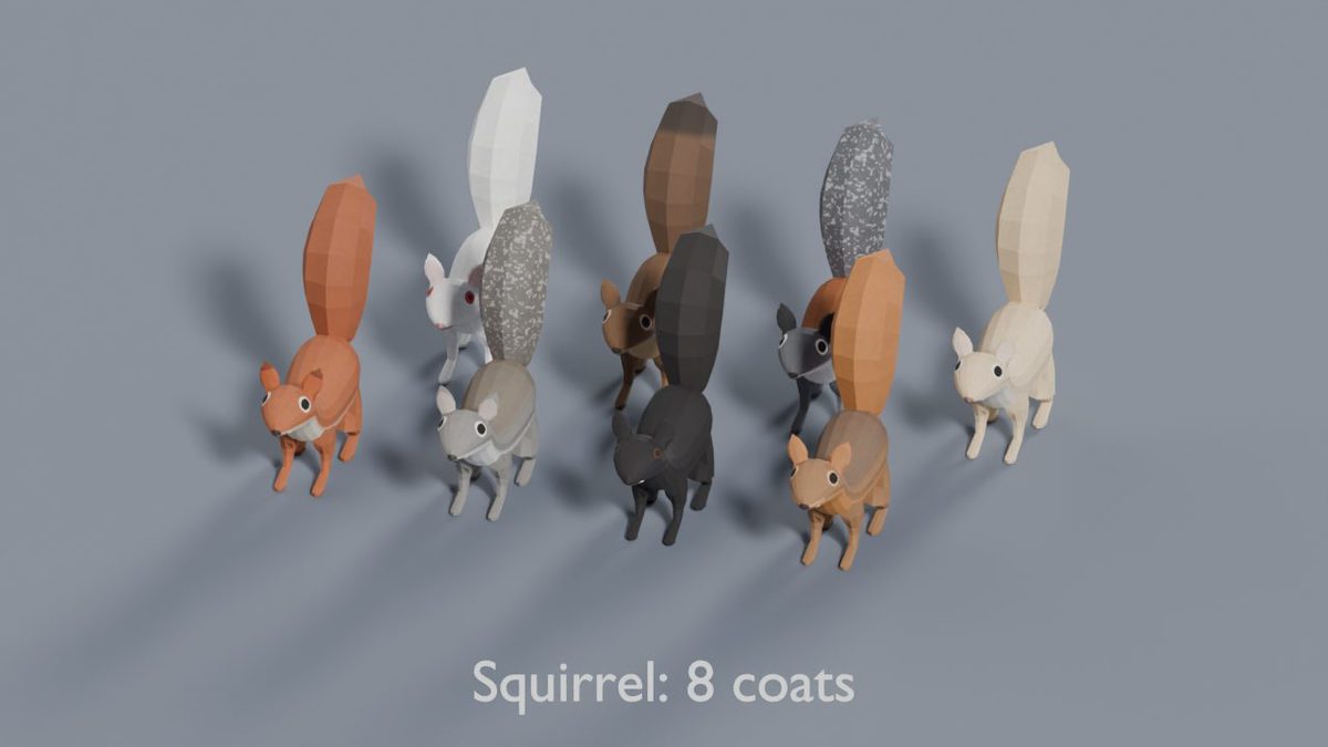 Animated Low Poly Animals Pack 2 | Fox, Cow, Cat, Pig & More | 112 Variants
