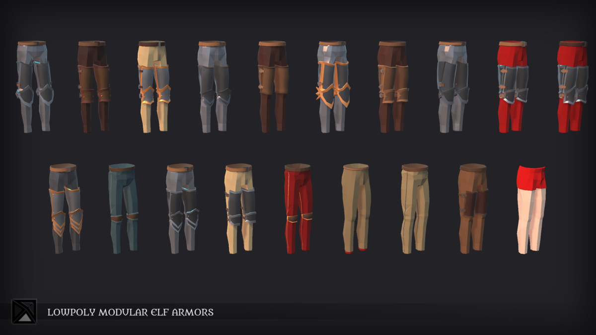 Lowpoly Elves Modular Armors - MEDIEVAL FANTASY SERIES